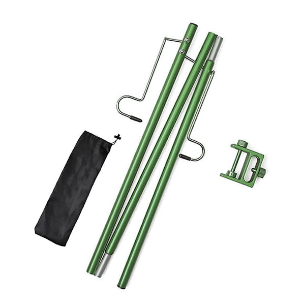 Utomhus camping picknick bärbar ljusstolpe lampstolpe rese aluminiumlegering hopfällbar campingtält lykta ljusstolpe Green