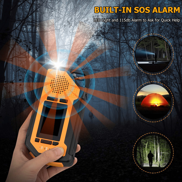 Hätäsääradio, FM/AM/Noaa käsikampi taskulamppu aurinkoradiot
