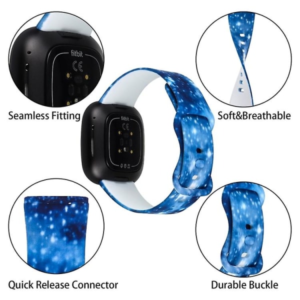 For Fitbit Versa 3 Printing Watch Band D