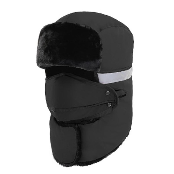 Bomber Hatte Vinter Mænd Varm Russisk Hat Med Øreklap Trapper Cap Øreklap Dark Blue