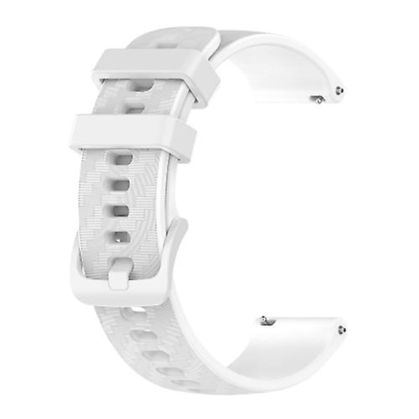 Til Garmin Vivomove3 20mm Carbon Fiber Striped Silikone Watch Band White