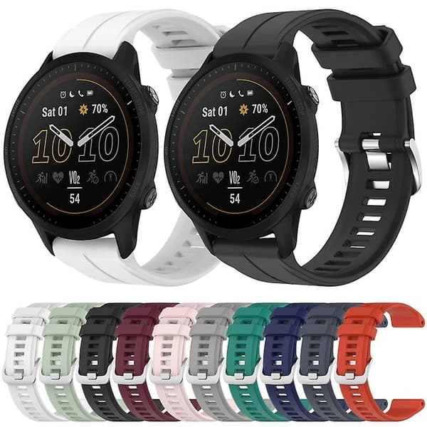 For Garmin Forerunner 955 22mm ensfarget silikonklokkerem Pink