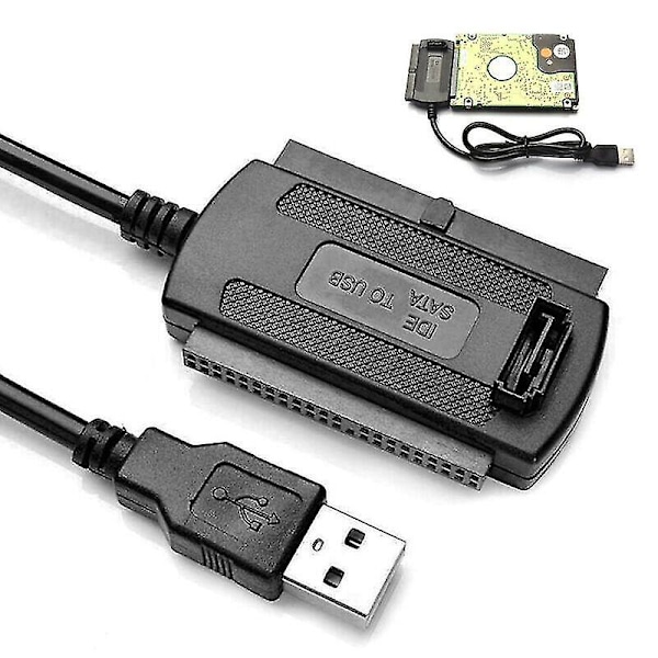 USB till SATA IDE-adapterkabel för hårddisk HDD, USB 2.0 till SATA/IDE-omvandlare HDD-kabel
