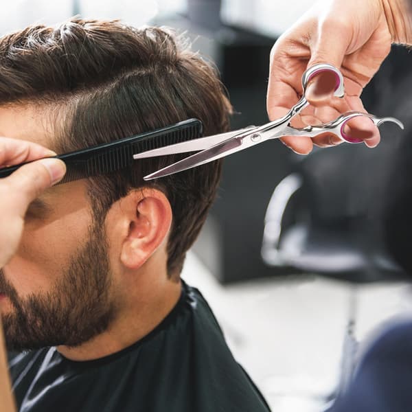 Hårklippesaks 7-dele, Professionel Salon Rustfrit Stål Saks Med opbevaringsboks, pink