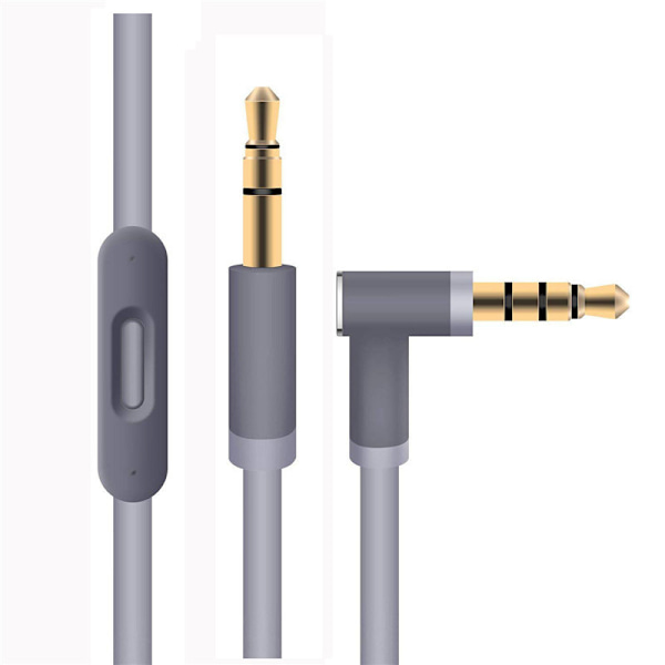 Lämplig för Beats Solo/Solo HD/Solo2/Solo3/Mixr/studio2/studio3/ pro hörlurskabel 3,5 mm till 3,5 mm ersättningskabel för hörlurar grey