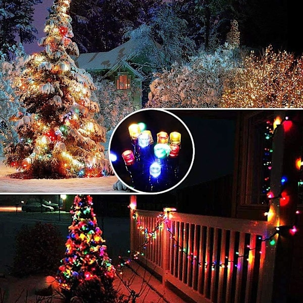 Julelys 220 LED Flerfarget 25M 82Ft, 8 Moduser Blinkende Lys Innendørs Utendørs Dekorasjon Plug-in Vanntett Kan Skjøtes