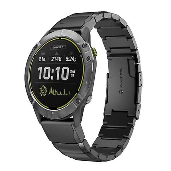 For Garmin Enduro 26mm Tortoise Shell rustfritt stål klokkebånd Black
