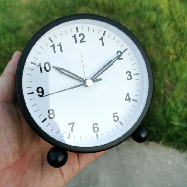 Väckarklocka 4,3 tum Analog Väckarklocka med Nattlampa Svart