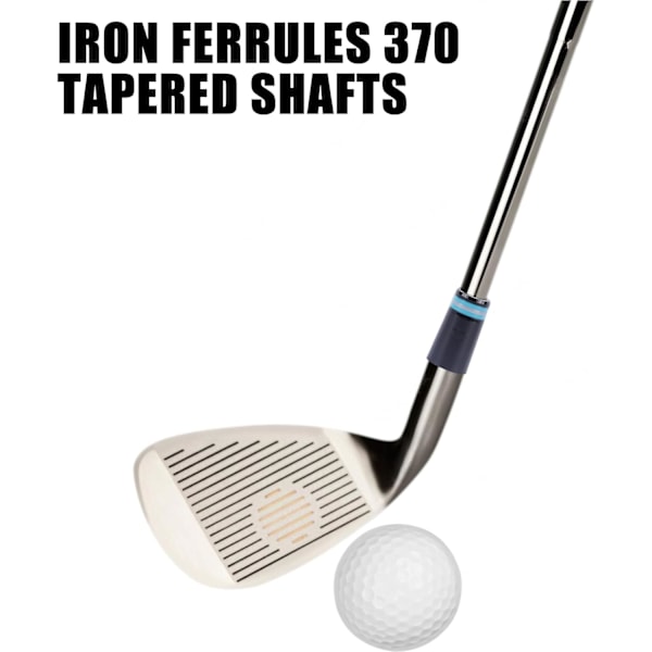 Golf Jern Ferrules - 10 stk Sorte Ferrules med Kromringe