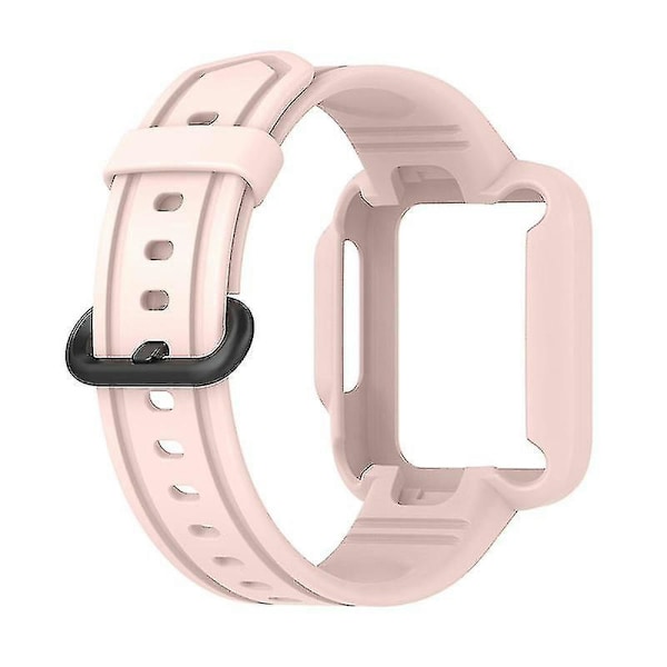 Xiaomi Redmi Watch/redmi Watch 2/mi Watch Lite/mi Watch Lite 2 älykellohihna pehmeä silikoni ranneke kellokuorella 1 pink