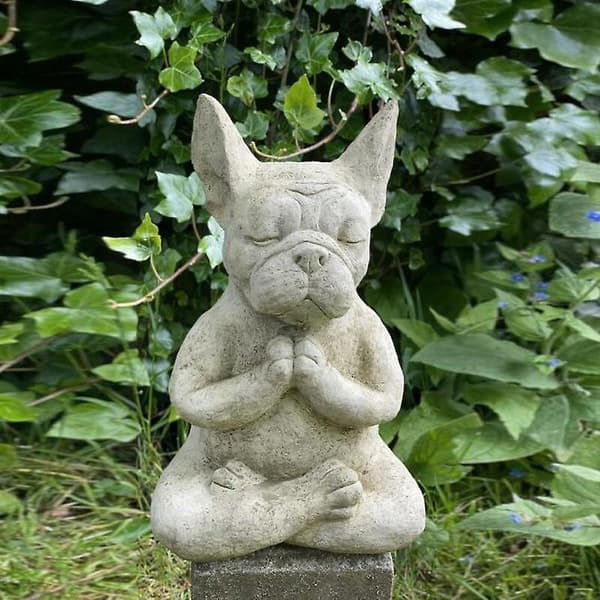 Hage dekorasjon Statue Meditasjon Bulldog