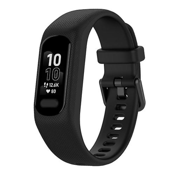 För Garmin Smart 5 Solid Colour Silicone Watch Band Black