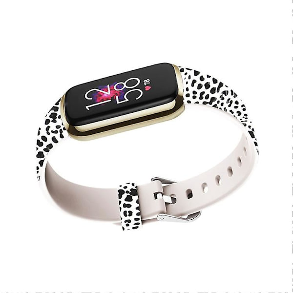Til Fitbit Luxe Special Edition-tryk af silikoneurrem Black Leopard