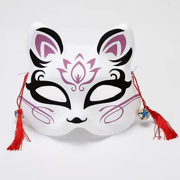Fox Cosplay Mask Half Face Cat Mask Til Julefest Kostume Japansk Kitsune Mask Kabuki Masquerade Cat 11