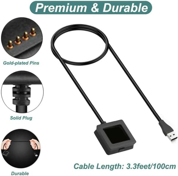 Oplader til Fitbit Blaze, erstatningsopladningskabel, dokadapter, USB-kabel til smartwatch