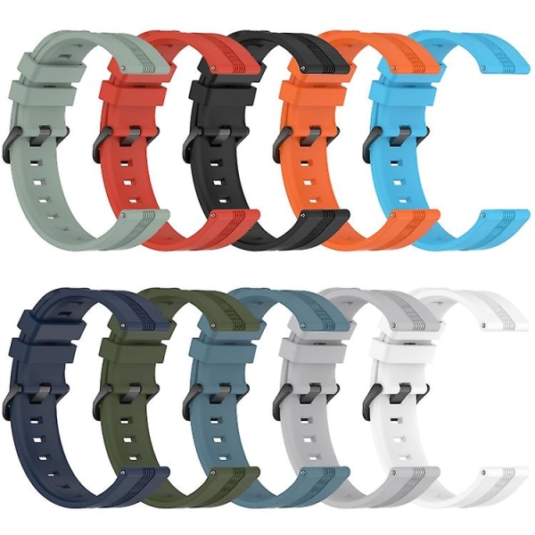 För Garmin Garminmove Style 20 mm konkavt randigt Slicone watch White