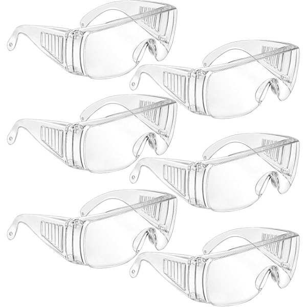6 Par Säkerhetsglasögon Över Glasögon Skyddsglasögon Klarglas