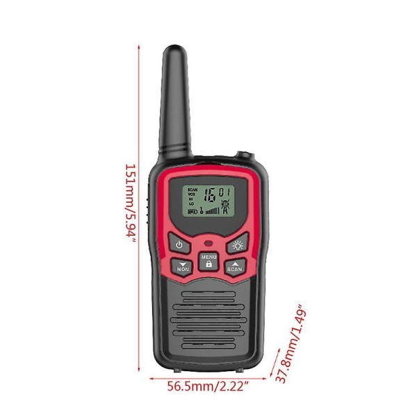 Walkie Talkies til voksne Lang rækkevidde 2-vejs radioer op til 5 miles rækkevidde i