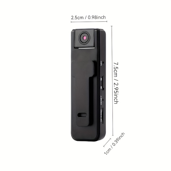 Trådløst kamera 1080P Mini Body Camera med 180° roterbart objektiv, bevægelsesdetektering, infrarød nattesyn