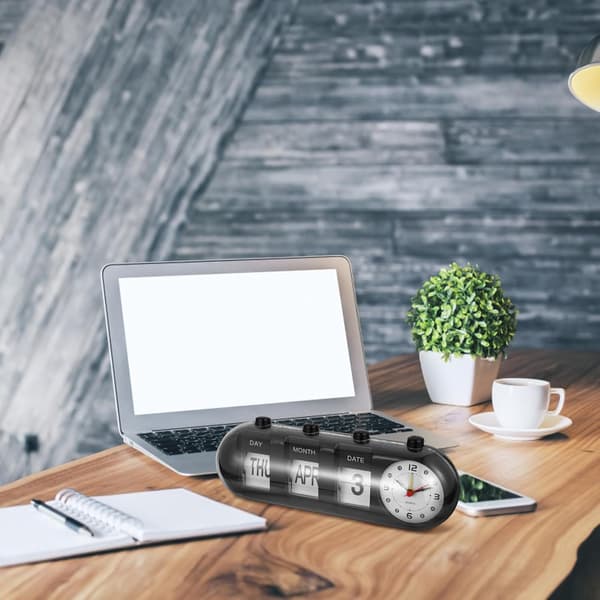 Väckarklocka Liten Kalender Väckarklocka Skrivbord Tyst Väckarklocka Manuell Flip Kalenderklocka