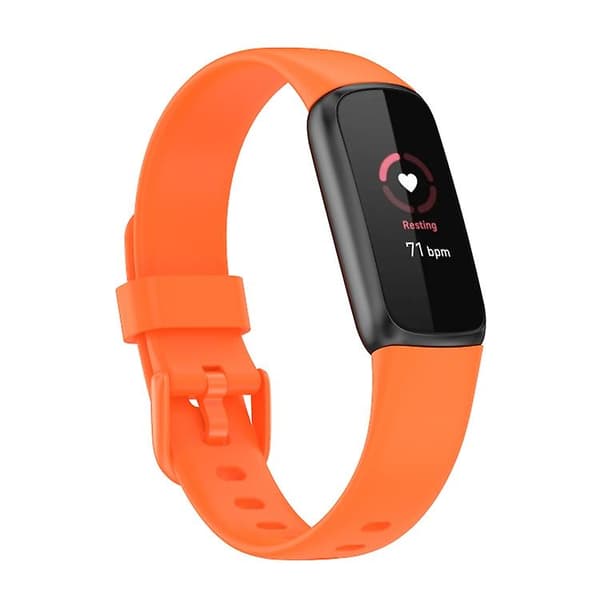 For Fitbit Luxe Silicone Colour Buckle Watch Band Orange