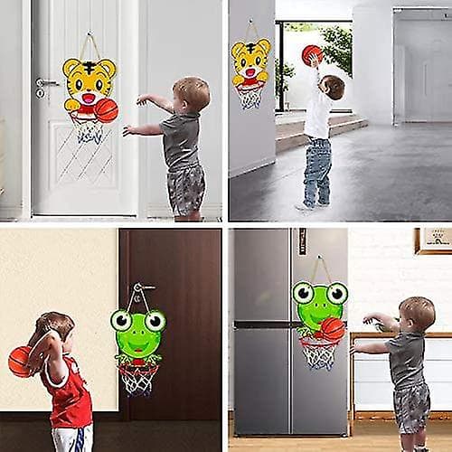 Hængende Basketball Hoop Sæt til Børn Småbørn Vægmontering Bærbart foldbart legetøj Bear