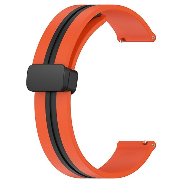 För Garmin Venu 20 mm vikbart magnetiskt lås watch Orange-Black