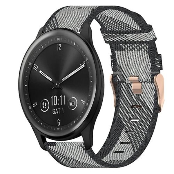 Til Garmin Vivomove 20 mm nylonvævet urrem Grey