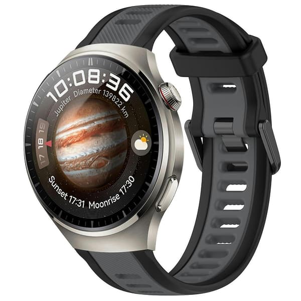 Silikonrem for Huawei Watch 4 Pro Grey Black
