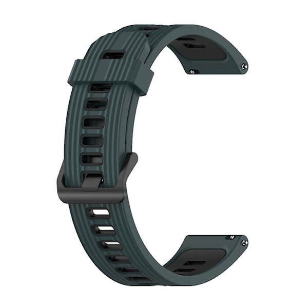 Til Garmin Venu 2 Plus 20 mm vertikalt mønster tofarvet silikone urbånd Olive Green - Black