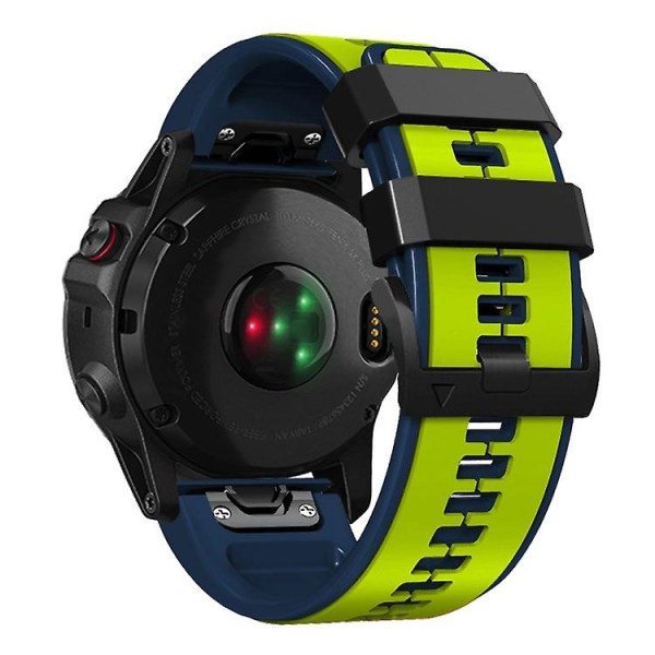 For Garmin Fenix ​​7x Vertical Stripes Tofarget silikonklokkerem Limes Dark Blue