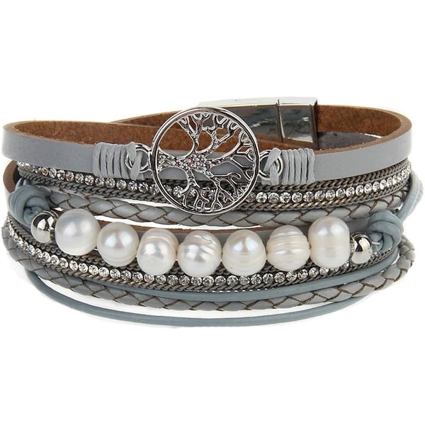 Läderarmband för kvinnor Fantastiska pärlor