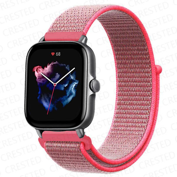 20 mm 22 mm watch för Amazfit Gts/2/2e/4/3/mini Gtr 4/2/3/ pro 47 mm Stratos 3 nylon Pulseira Correa Amazfit bipsband Brilliant pink 13 20mm