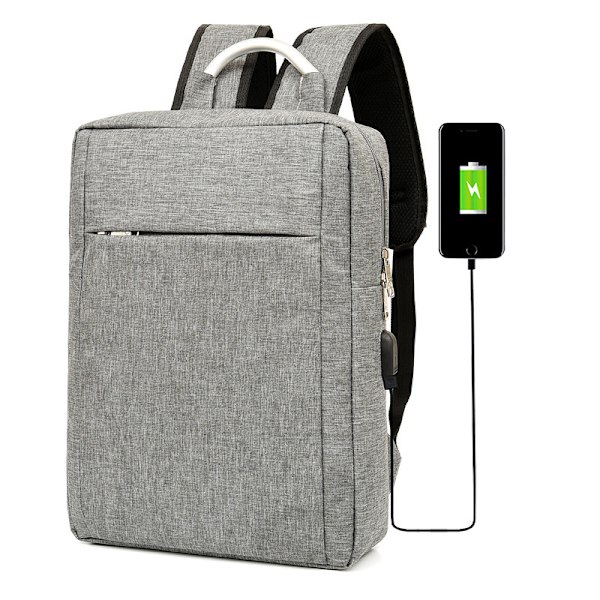 Computer backpack aluminum handle with USB gray