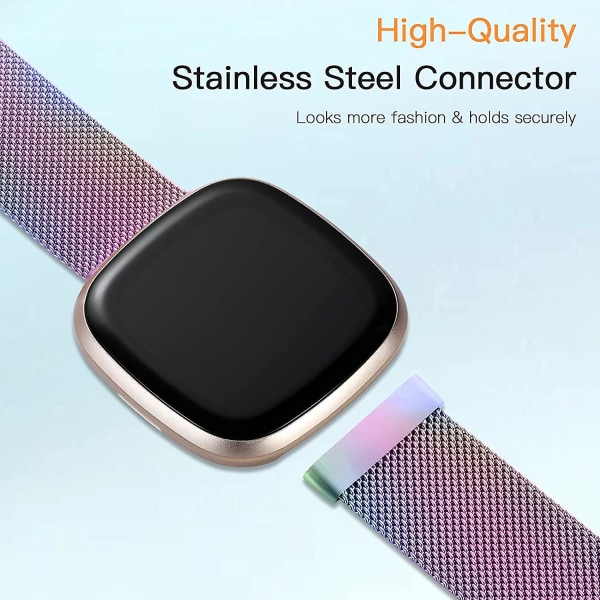 Magneettinauhat, jotka ovat yhteensopivat Fitbit Versa 3:n ja Sense-älykellon kanssa - Multi Color Colorful Small