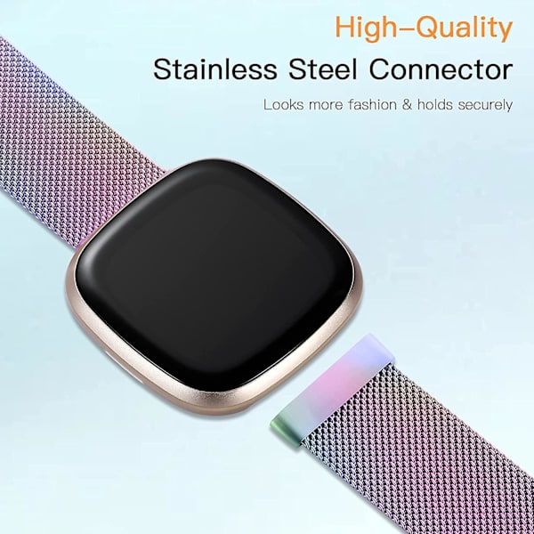 Magnetiska band kompatibla med Fitbit Versa 3 och Sense Smartwatch- Multi Color Colorful Small