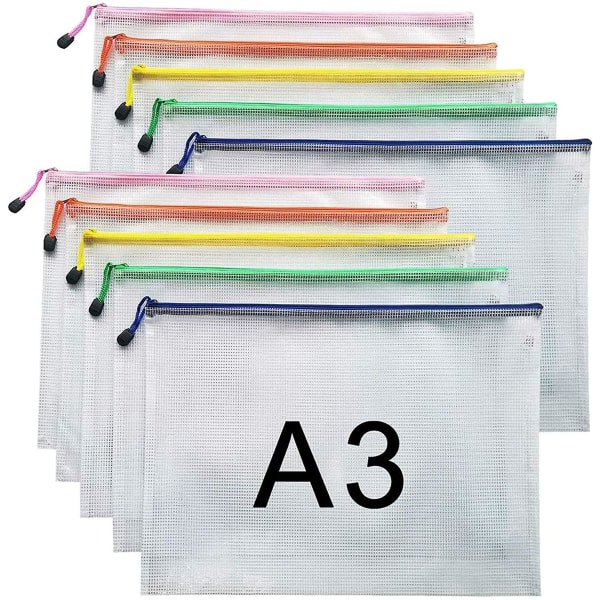 A3 Dokumentmapp Filer Zip-påsar Plastplånböcker Mapp (a3-10st)
