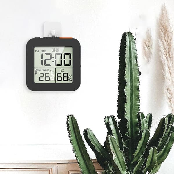 Väckarklocka Portabel LCD-Display Temperaturvisning Svart