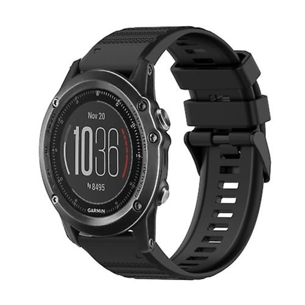 Garmin Fenix ​​3 Sapphire 26mm vaakasuora pintakuvioinen watch ranneke irrotustyökalulla Black