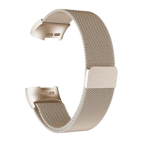 Til Fitbit Charger 3 Metal Magnetic Metal Watch Band Champagne Gold