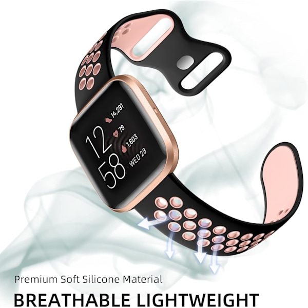 Dubbelfärgad mjuk silikonarmband för Fitbit Versa 2/Versa