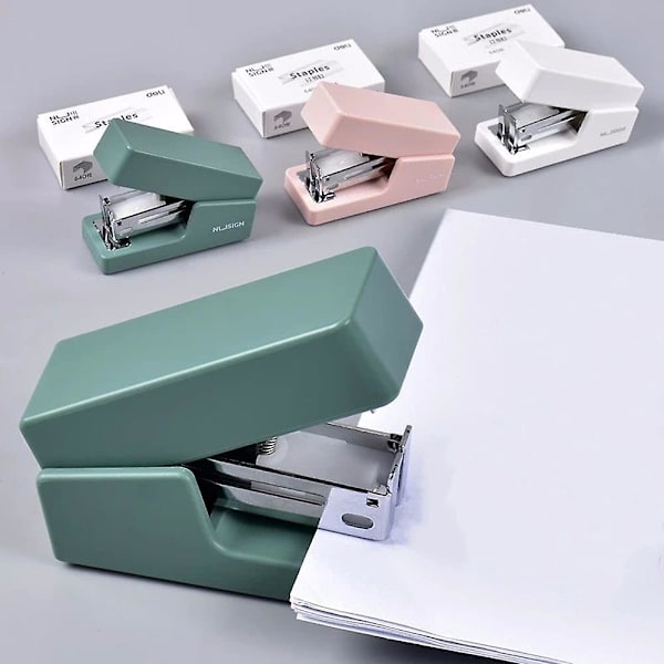 Minihäftapparat med häftklamrar 24 6 26 6 Fashion Paper Häftapparat för kontorsmaterial Skolmaterial