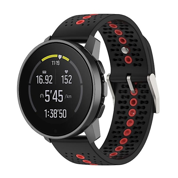 Til Suunto 9 Peak Universal Colorful Hole Silicone Watch Band Black Orange