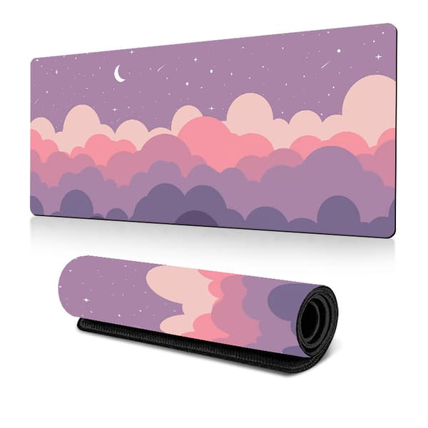 Stor stjernehimmel skyer musemåtte, skridsikker computer skrivebordsmåtte, M001/40x90x0.3cm