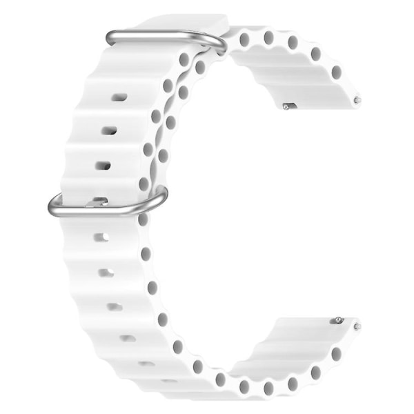 För Garmin Venu 2 Plus 20mm Ocean Style Silikon Solid Color Watch Band White
