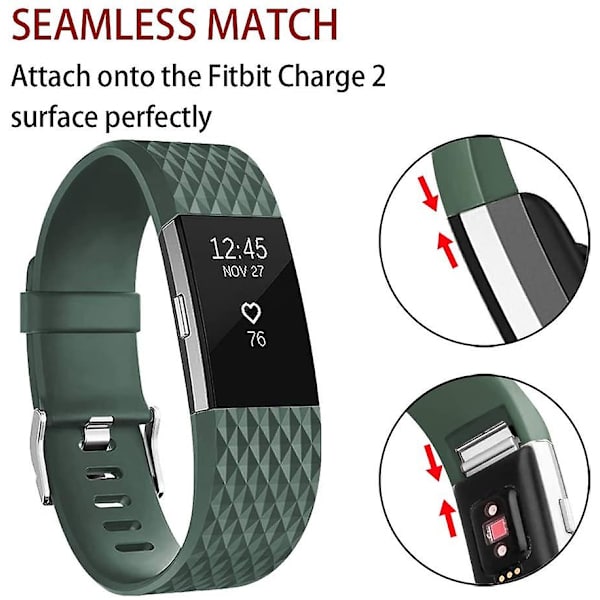 Udskiftningsbånd, der er kompatible med Fitbit Charge 2, Classic & Special Edition justerbare sportsarmbånd olive-green Large