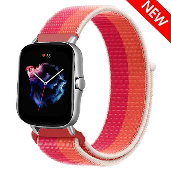 20 mm 22 mm watch för Amazfit Gts/2/2e/4/3/mini Gtr 4/2/3/ pro 47 mm Stratos 3 nylon Pulseira Correa Amazfit bipsband Nectarine Peony 22mm