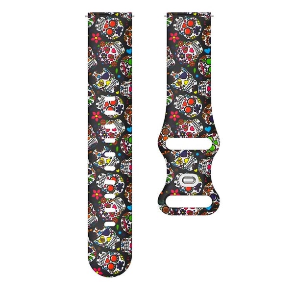 For Fitbit Versa Printing Butterfly Buckle Silicone Watch Band Colorful Skull