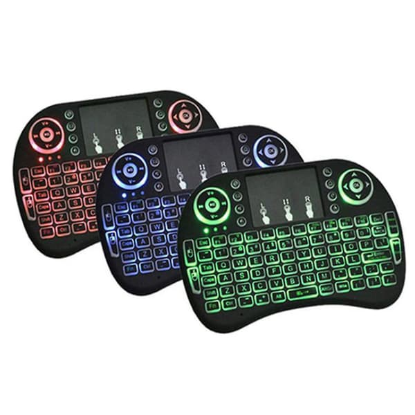 Mini 2.4ghz Multi-media Portable Wireless Handheld Mini Keyboard Backlit dry battery black