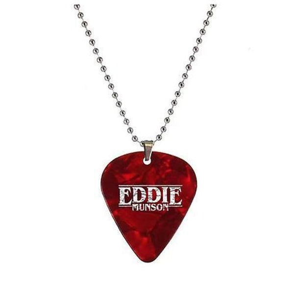 Hellfire Club Stranger Things Eddie Munsonred Guitar Pick Plectrum Ball Halskæde B